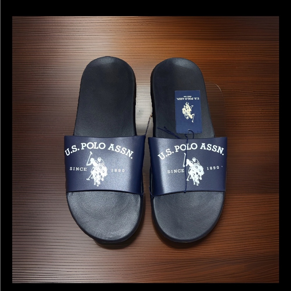 U.S. Polo Assn. Slip On Sport Sandals Slippers Navy Sandal 9-10 Unisex